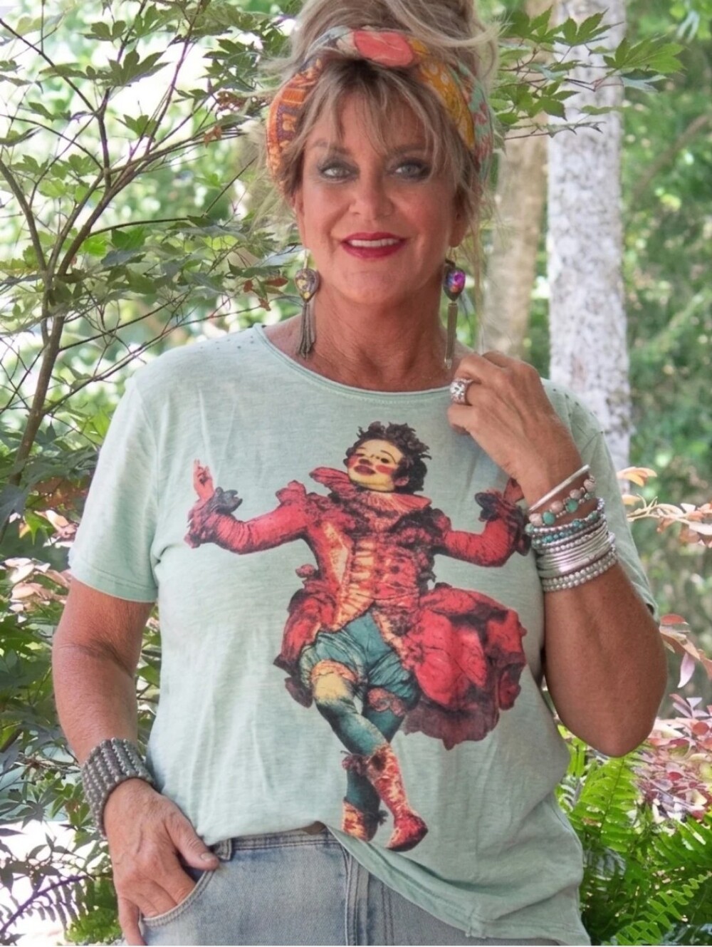 🔥BRAND NEW Moon Dance Tee- Joker Of Love- Jaded Gypsy Victorian Harlequin Motif